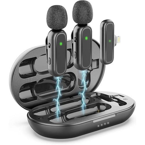 product_image_name-Generic-K61 Double Wireless Microphone With Noise Cancellation For iPhone With Charging Case -4