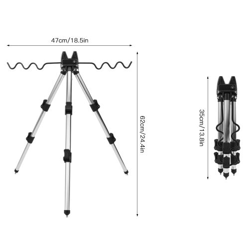 Generic Fishing Rods Tripod Stand Telescopic Aluminum Alloy