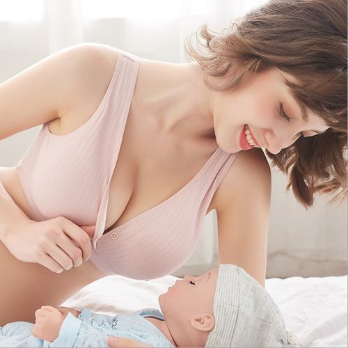 Women cotton Nursing Bra Maternity Breastfeeding Bra no steel ring front  buckle thin underwear women's nursing bra