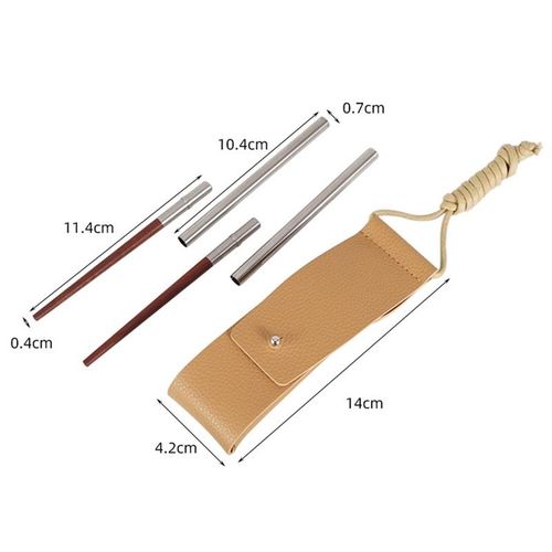 1 Pair Foldable Chopsticks Ergonomic Design for Outdoor Camping