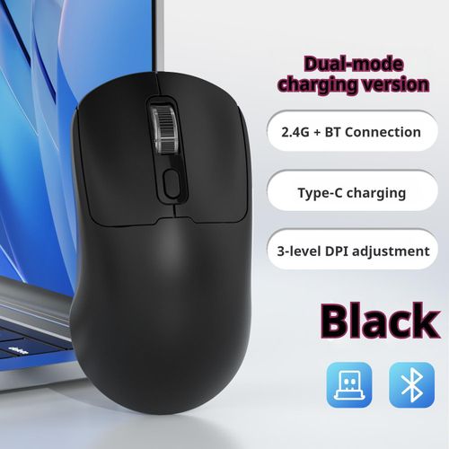Generic Dual-Mode (2.4G + Bluetooth) Wireless Mouse – Long Battery Life, Ergonomic & High-Performance (Black) - image 2