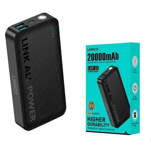 product_image_name-LINKCO-LINKO 20000mAh SMART 15W POWER BANK WITH LED LIGHT & USB CABLE-1