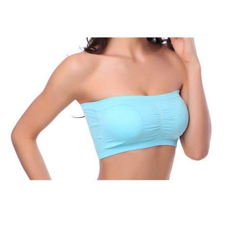 Generic Strapless Bra Short Tops Double Top Bando Layers Plus Size Bandeau  Tube Removable Padded Top Stretchy Summer Bra Size S-3XL