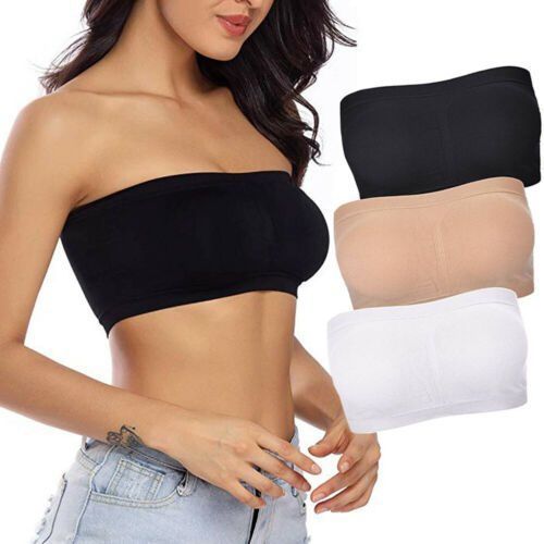 Fashion 3 In 1 Women Seamless Strapless Tube Tops Breathable