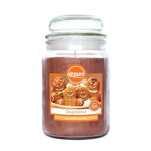 Airpure 18oz Scented Jar Candles – Gingerbread, 510g X 4