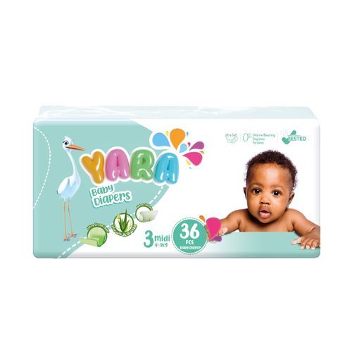 product_image_name-YARA-Baby Diaper Size 3 Midi 4-9 Kg, Twin Pack (36 Pcs).-1