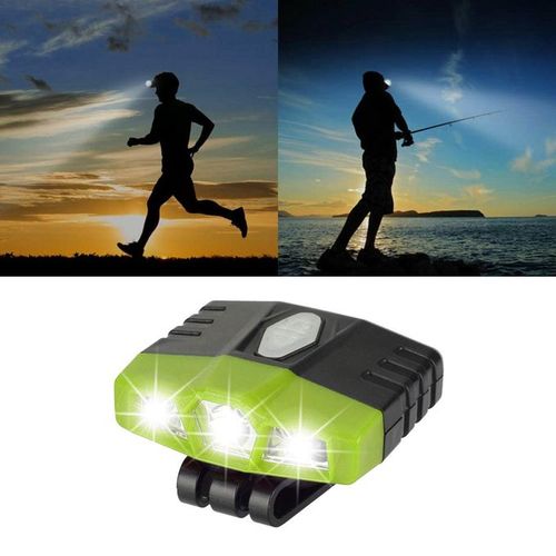 Generic LED USB Rechargeable Clip On Head Lamp Cycling Green