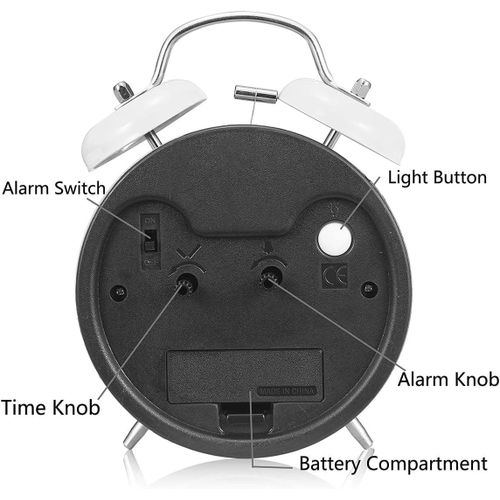 product_image_name-Generic-Loud Alarm Clock For Heavy Sleepers - Kids Twin Desk Table Analog Quartz Loud Alarm Clocks Night Light, Loud Alarm Clock For Heavy Sleepers Alarm Clocks For Kids, Boys, Girls, Children, Teenagers, Adults-2