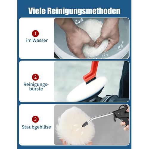 Generic Self-Adhesive Wool Polishing Pads, 5-inch Buffing Pads with Hook & Loop Backing for Car Polisher - image 6