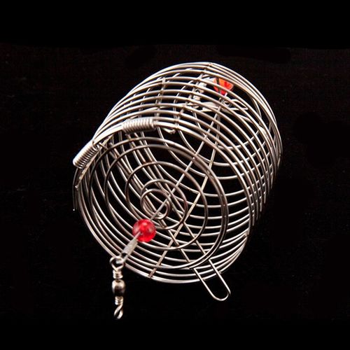 1pcs Fish Small Stainless Steel Bait Cage Basket Feeder Holder