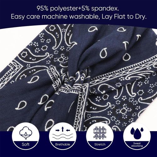 product_image_name-Generic-3 PCS Headbands for Women Non Slip Cross Yoga Headhand Bandana Stylish Wide Head Bands African Head Wraps Workout Hair Accessories -4