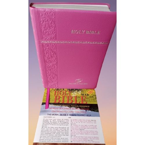 Generic Holy Bible KJV Large Print Merit Personal Reference Edition,Thumb index Pink Leather Color - image 8