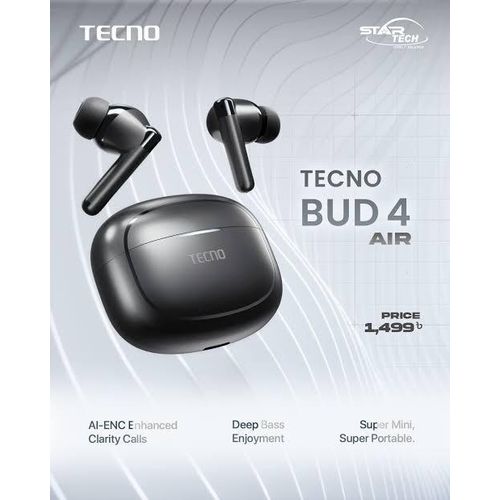 product_image_name-Generic-Tecno bud 4 air deep Bass Earbuds AI ENC & ANC-4