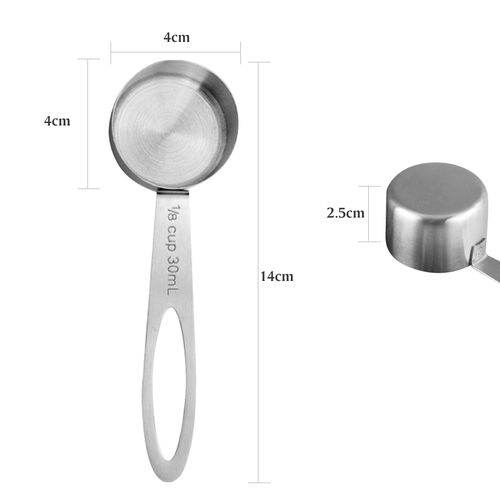 30ml Coffee Measuring Scoop 1/8 Cup Stainless Steel Tablespoon