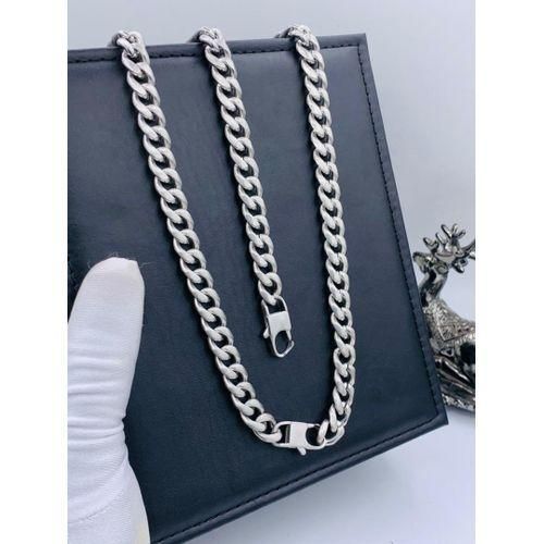 product_image_name-Fashion- Cuban Silver Chain With Elegance Bracelet-1