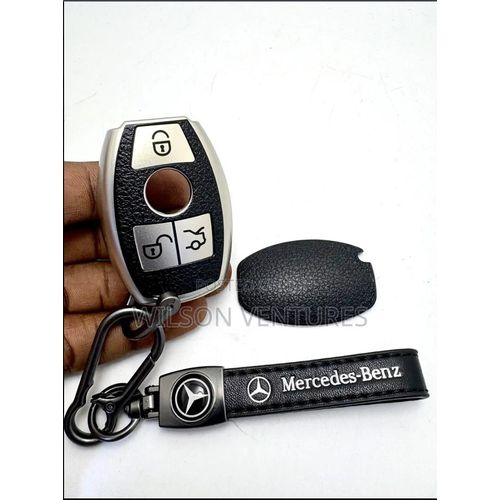 product_image_name-Generic-Premium Silicone/Leather Key Cover For Mercedes Benz Models - Silver-2