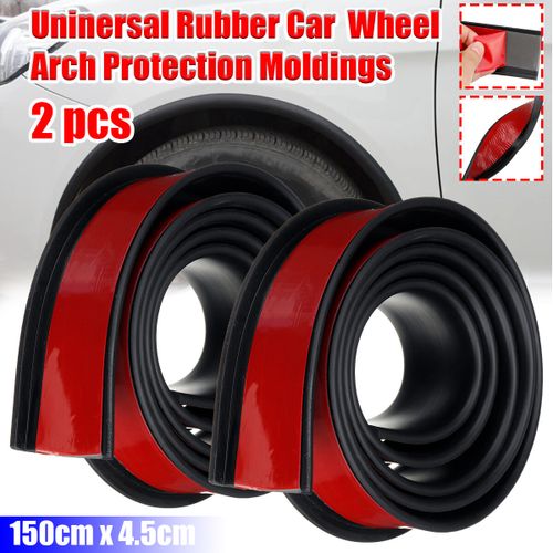 1.5M Universal Rubber Car Mudguard Wheel Arch Protection Moldings Blac