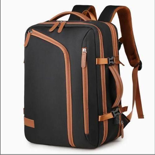 Fashion Expandable Large Capacity Travel Backpack Laptop Backpack-Black