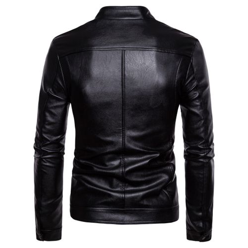 Fashion Men's Locomotive Leather Jacket PU Leather Jacket Plus Size ...