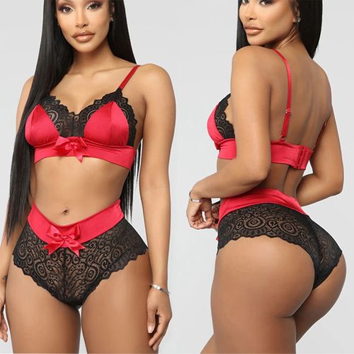 Fashion (orang)Two Pieces Set Lace Bra And Panty Sets Women Sexy Half Cup  Bra Fashion Intimates Shorts Suit Summer Rave Festival Sexy Outfits JIN