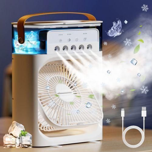 product_image_name-Generic-Mini Cooling Mist Humidifier AC Fan With USB, LED Light And Timer -1