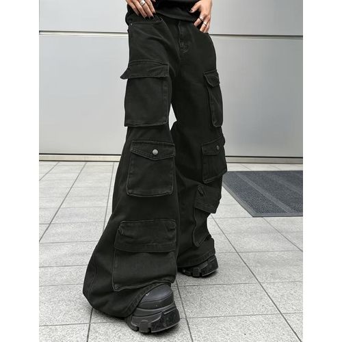 Fashion Double quarter Cargo Pant-Black - image 2