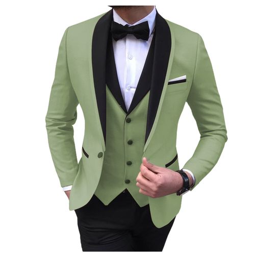 Fashion Slit Mens Suits Shawl Lapel Casual Groom Tuxedos For Wedding ...