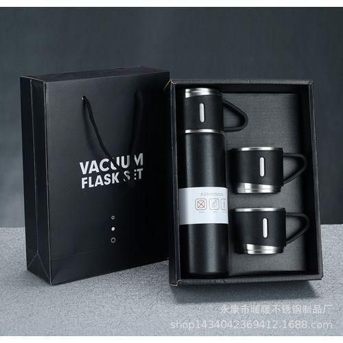 Generic Vacuum Flask Set With 2cups (Black)