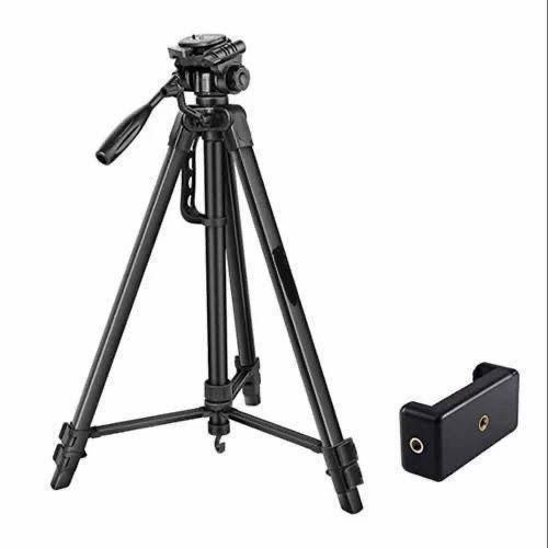 Generic 3366 Deluxe Lightweight Tripod For Camera And Phone With Phone Holder- Black