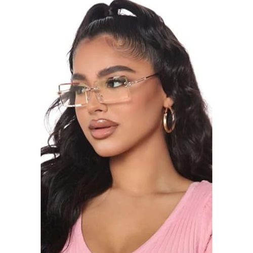 product_image_name-Generic-Quality Unisex Square Cut Diamond Rimless Transparent Sunglasses-5