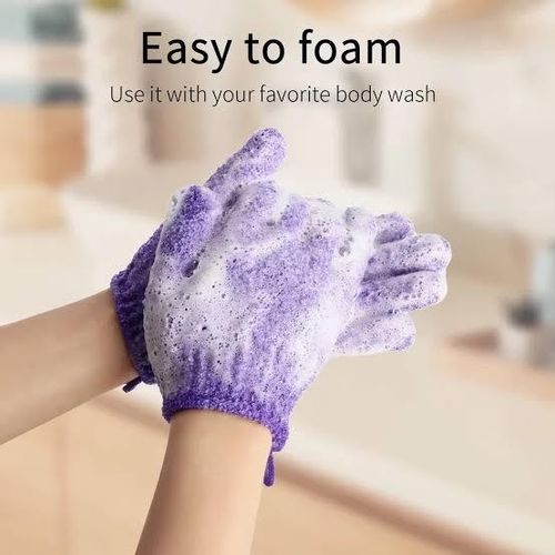 product_image_name-Generic-2 Pcs Exfoliating Bath Gloves Body Scrub Wash-4