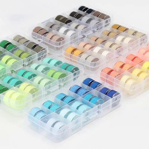 36 Grid Transparent Bobbin Storage Box Colorful Bobbin Thread Sewing  Machine Supplies Home Sewing Accessories Sewing