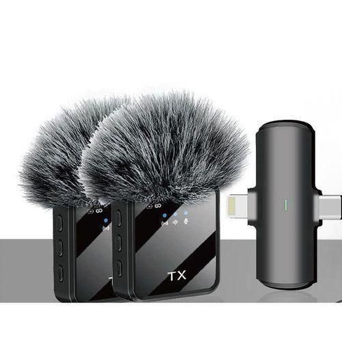 Generic F15-2 DOUBLE NOISE CANCELLING WIRELESS MICROPHONE FOR IPHONE AND TYPE C