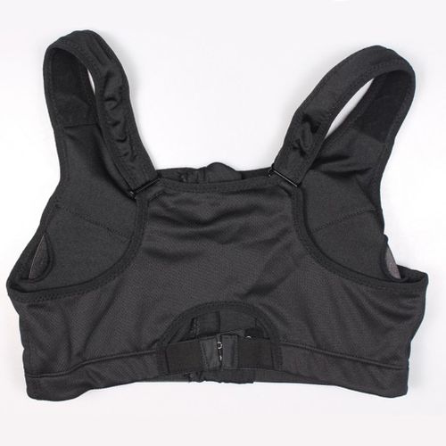 Generic Women Zipper Push Up Sports Bras Running Vest Gym Workout Black XL