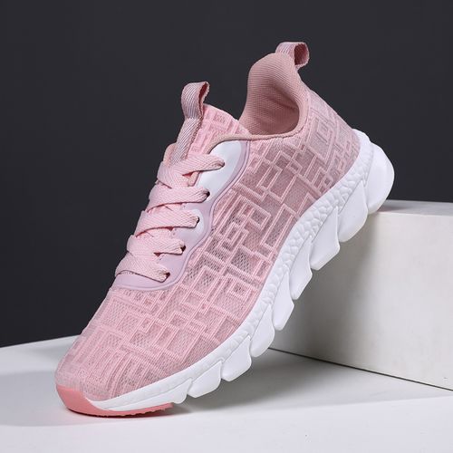 product_image_name-Fashion-Women Casual Shoes Fashion Breathable Walking Mesh Flat Shoes Women Sneakers Female Footwear Pink-1