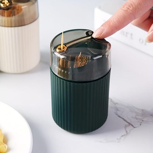 Generic Convenient Household Toothpick Storage Box - Automatic Release Press-Type Plastic Glass Toothpick-Free