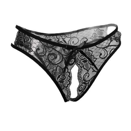 Generic Sexy Stretchy Sheer Lace Thong Open Butt Panties Underwear For ...