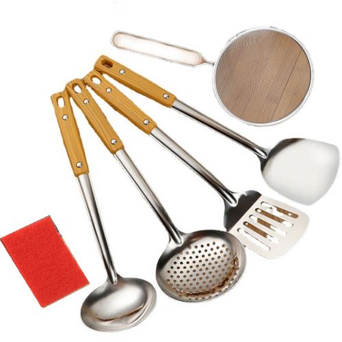 Stainless Steel Spatula Set Kitchen Household Stir Fry Spatula Kitchenware  Complete Set Soup Spoons Cooking Tools