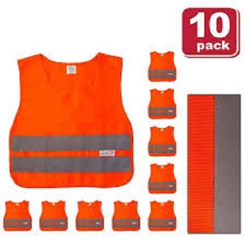Generic 10 Pcs High Visibility Design – Bright Color Reflective Strips Safety Vest