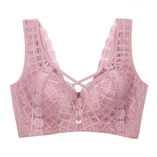 Fashion FallSweet Lace Wireless Bra Hollow Out Vest Bras C D E Cup Brassiere  Femme Y Lingerie For Plus Size Women