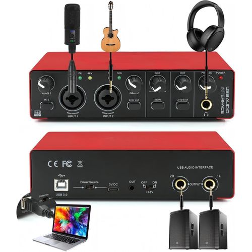 YUUIKLLE USB Audio Interface for Guitarists, Vocalists, Podcasters or playback studio quality sound - image 8