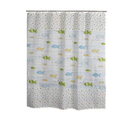 Generic Fish Pattern Shower Curtain Mold Proof Waterproof Durable Bathroom Curtain