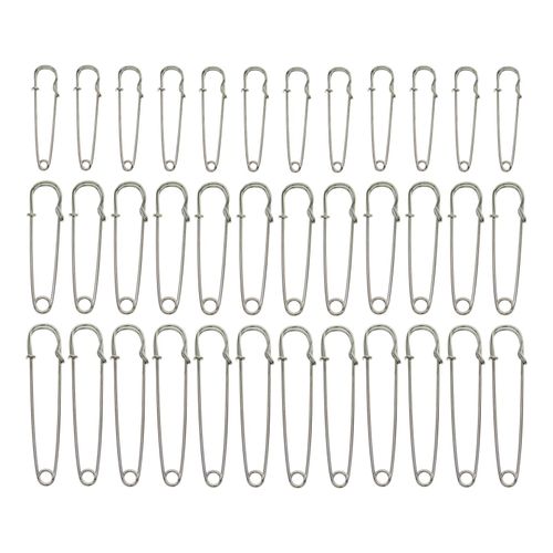 36pcs Extra Large Safety Pins Heavy Duty Sturdy 2 inch 2.5inch 3 inch  Fasterner Pins