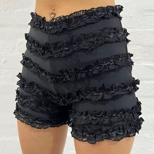 Generic Y2k Cute Lace Trim Shorts Summer High Waist Slim Fit Wrap Bodycon Shorts Women Chic Vintage Black White Bottom Clothes Jumia Nigeria