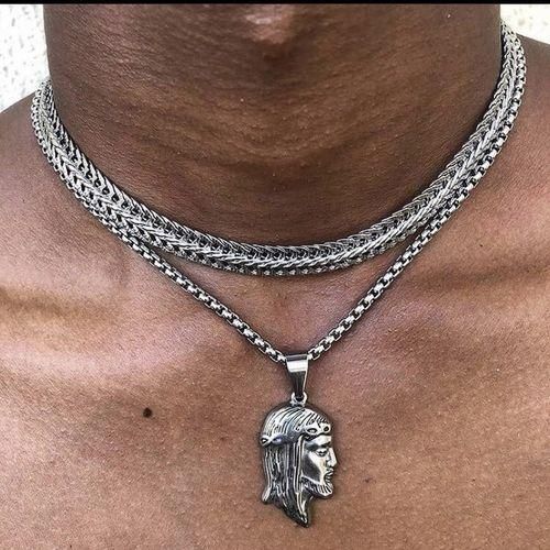 Fashion 2 SET DUBIA LUXURY SILVER NECKLACE AND PENDANT