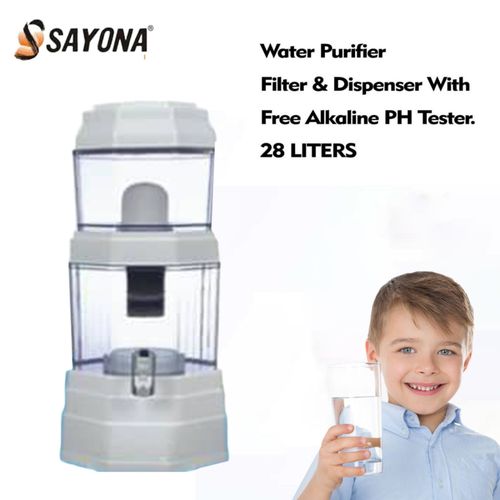 Sayona Water Purifier Filter, Dispenser - 28L + Akaline PHTesterw