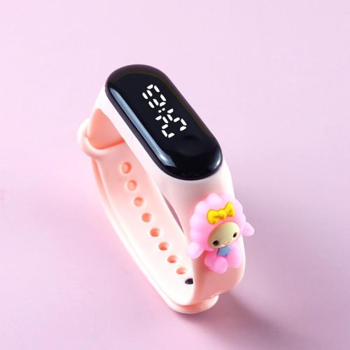 product_image_name-Fashion-Children's Electronic Watch Student LED Cartoon Wristband - Pink-1