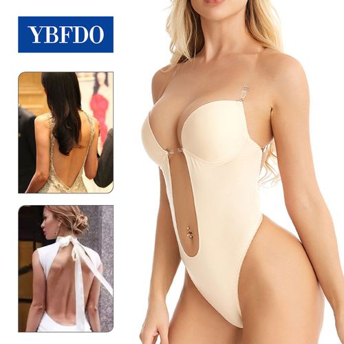 Fashion Women Backless Bra Body Shapewear Seamless U Plunge