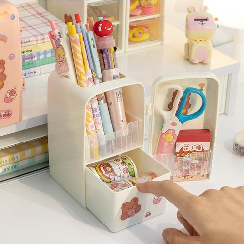 Cute Vertical Pen Organizer  Kawaii Desk Organizer Pen Holder Station