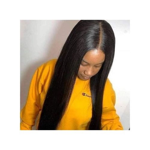 Generic Silky Long Bone Straight Hair Wig With Closure